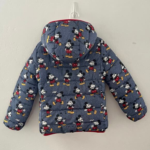 Gap Kids x Disney Mickey Mouse Hooded Sherpa Puffer Jacket Coat Blue Small (6-7) - Picture 12 of 12